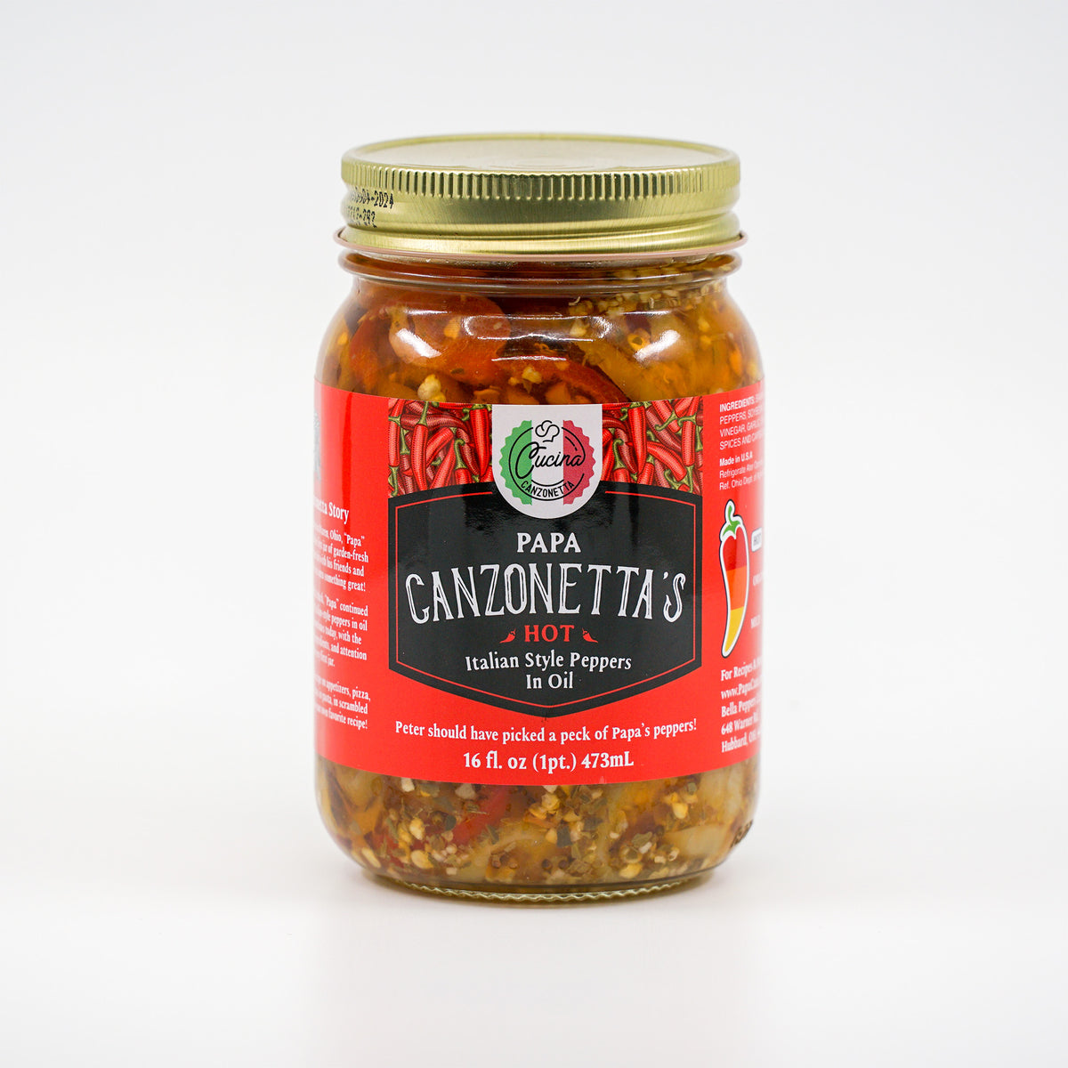 Hot Italian Style Peppers in Oil Papa